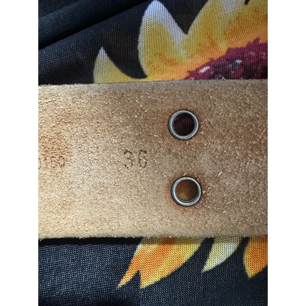 American Eagle Double Prong Grommet Belt 1977 Patch Vintage Y2K sz 36 Preloved